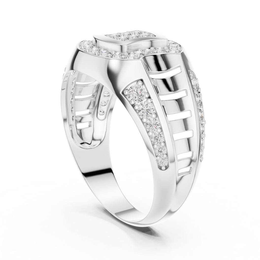 Celvaria Geometric Pavé Lab Grown Diamond Band Ring
