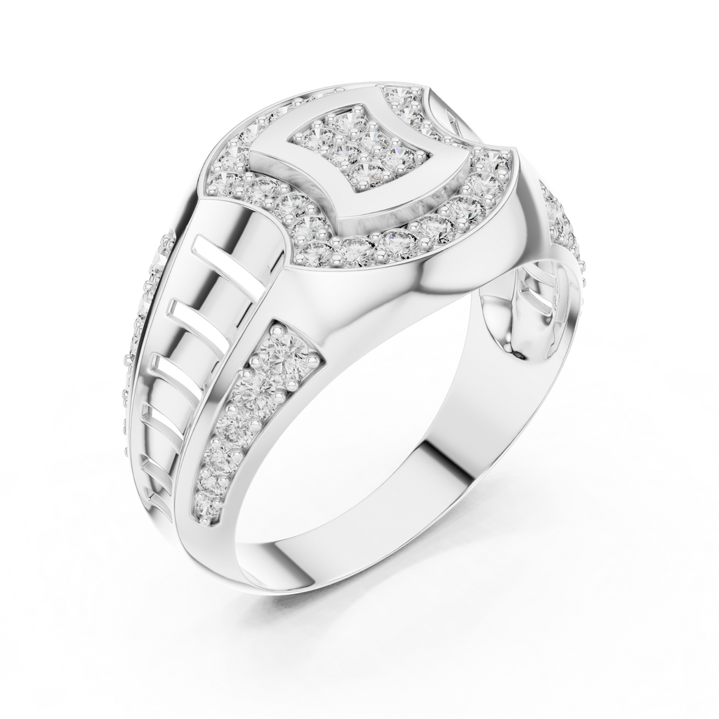 Celvaria Geometric Pavé Lab Grown Diamond Band Ring