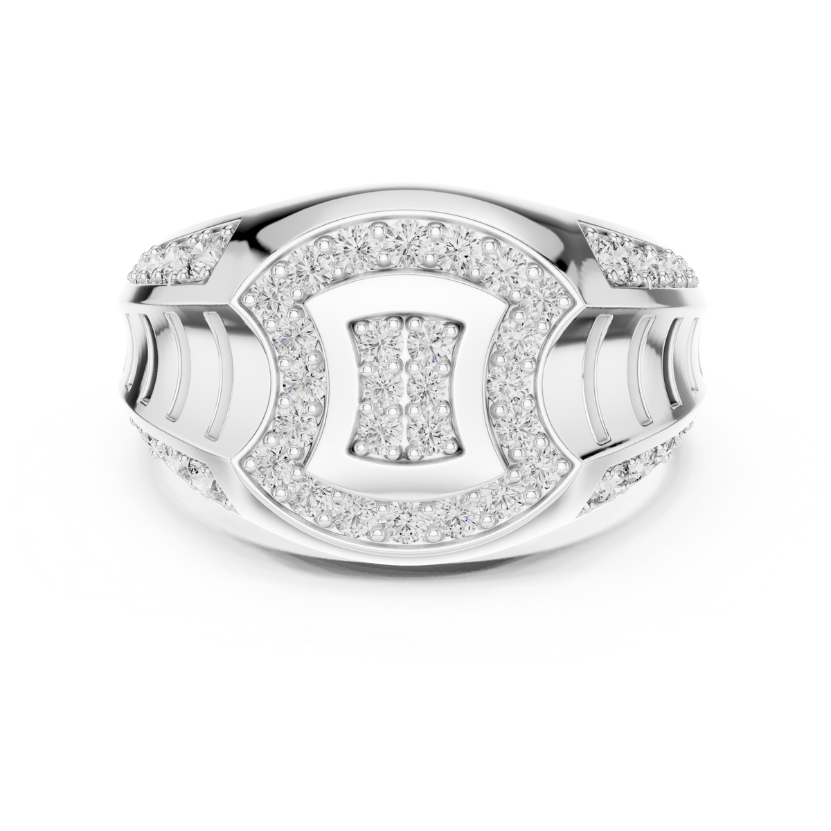 Celvaria Geometric Pavé Lab Grown Diamond Band Ring