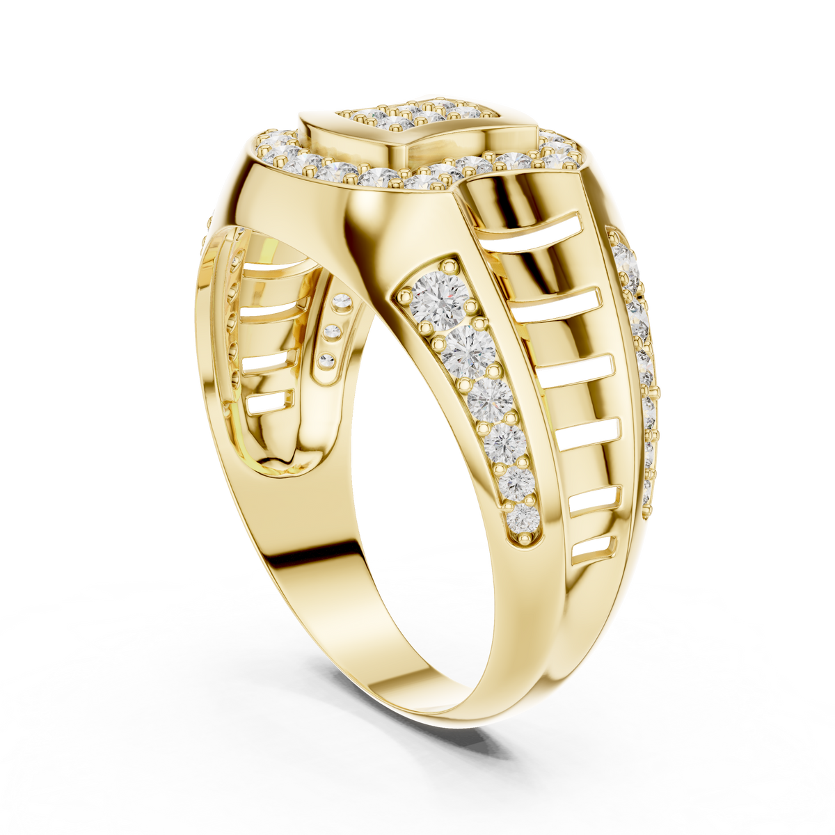 Celvaria Geometric Pavé Lab Grown Diamond Band Ring