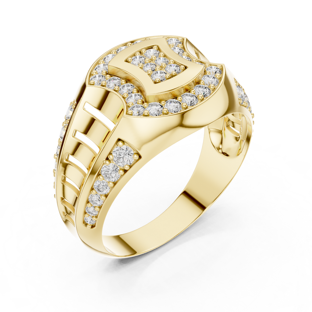 Celvaria Geometric Pavé Lab Grown Diamond Band Ring