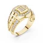Celvaria Geometric Pavé Lab Grown Diamond Band Ring