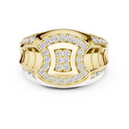 Celvaria Geometric Pavé Lab Grown Diamond Band Ring