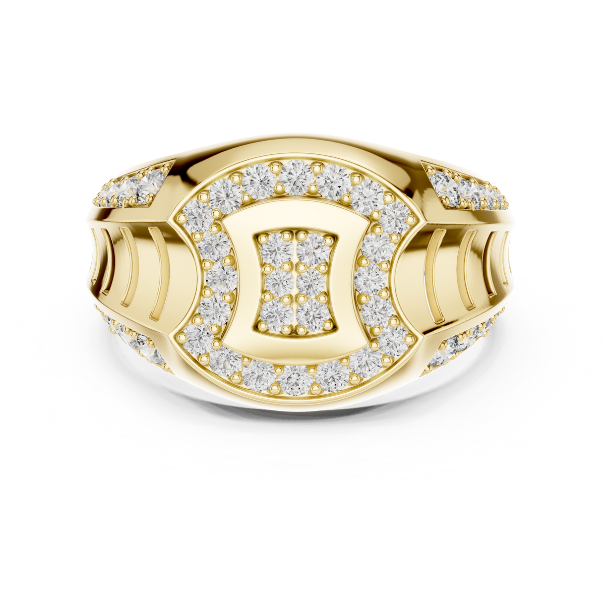Celvaria Geometric Pavé Lab Grown Diamond Band Ring