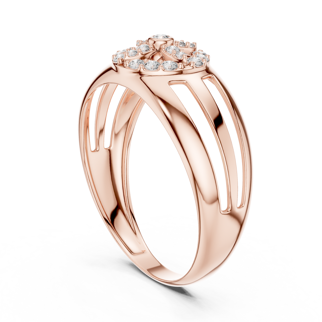 Aurevane Floral Medallion Lab Grown Diamond Band Ring
