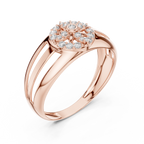 Aurevane Floral Medallion Lab Grown Diamond Band Ring