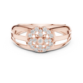 Aurevane Floral Medallion Lab Grown Diamond Band Ring