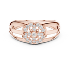 Aurevane Floral Medallion Lab Grown Diamond Band Ring