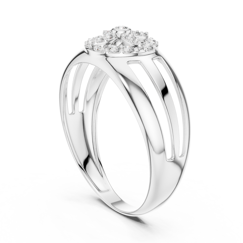 Aurevane Floral Medallion Lab Grown Diamond Band Ring