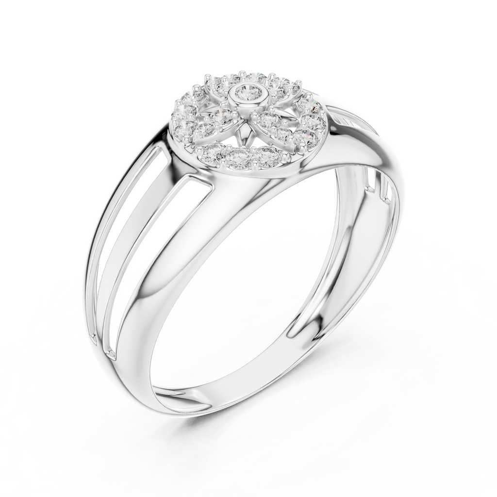 Aurevane Floral Medallion Lab Grown Diamond Band Ring