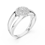 Aurevane Floral Medallion Lab Grown Diamond Band Ring