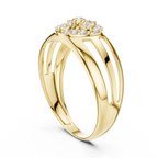 Aurevane Floral Medallion Lab Grown Diamond Band Ring