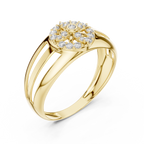 Aurevane Floral Medallion Lab Grown Diamond Band Ring