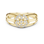 Aurevane Floral Medallion Lab Grown Diamond Band Ring