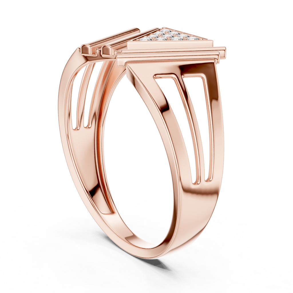 Virelia Sculpted Chevron Lab Grown Diamond Band Ring