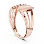 Virelia Sculpted Chevron Lab Grown Diamond Band Ring