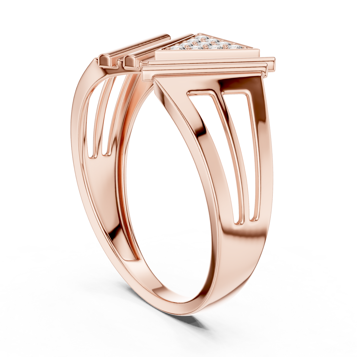 Virelia Sculpted Chevron Lab Grown Diamond Band Ring