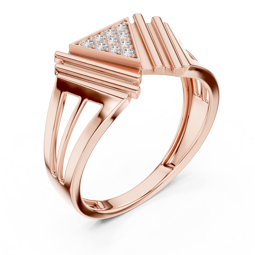 Virelia Sculpted Chevron Lab Grown Diamond Band Ring