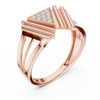 Virelia Sculpted Chevron Lab Grown Diamond Band Ring