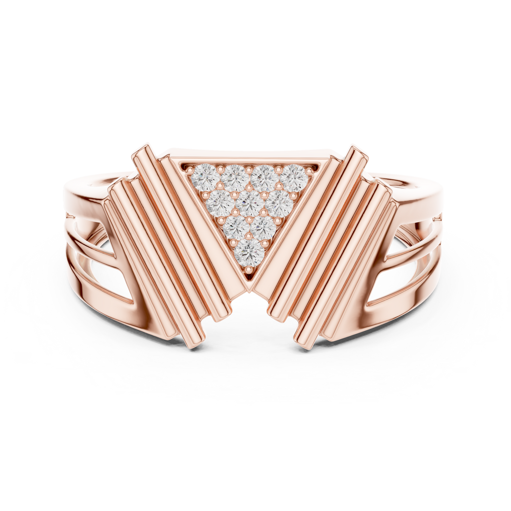 Virelia Sculpted Chevron Lab Grown Diamond Band Ring