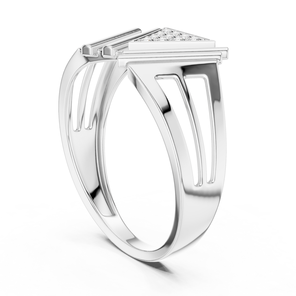 Virelia Sculpted Chevron Lab Grown Diamond Band Ring
