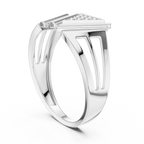 Virelia Sculpted Chevron Lab Grown Diamond Band Ring