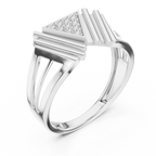 Virelia Sculpted Chevron Lab Grown Diamond Band Ring