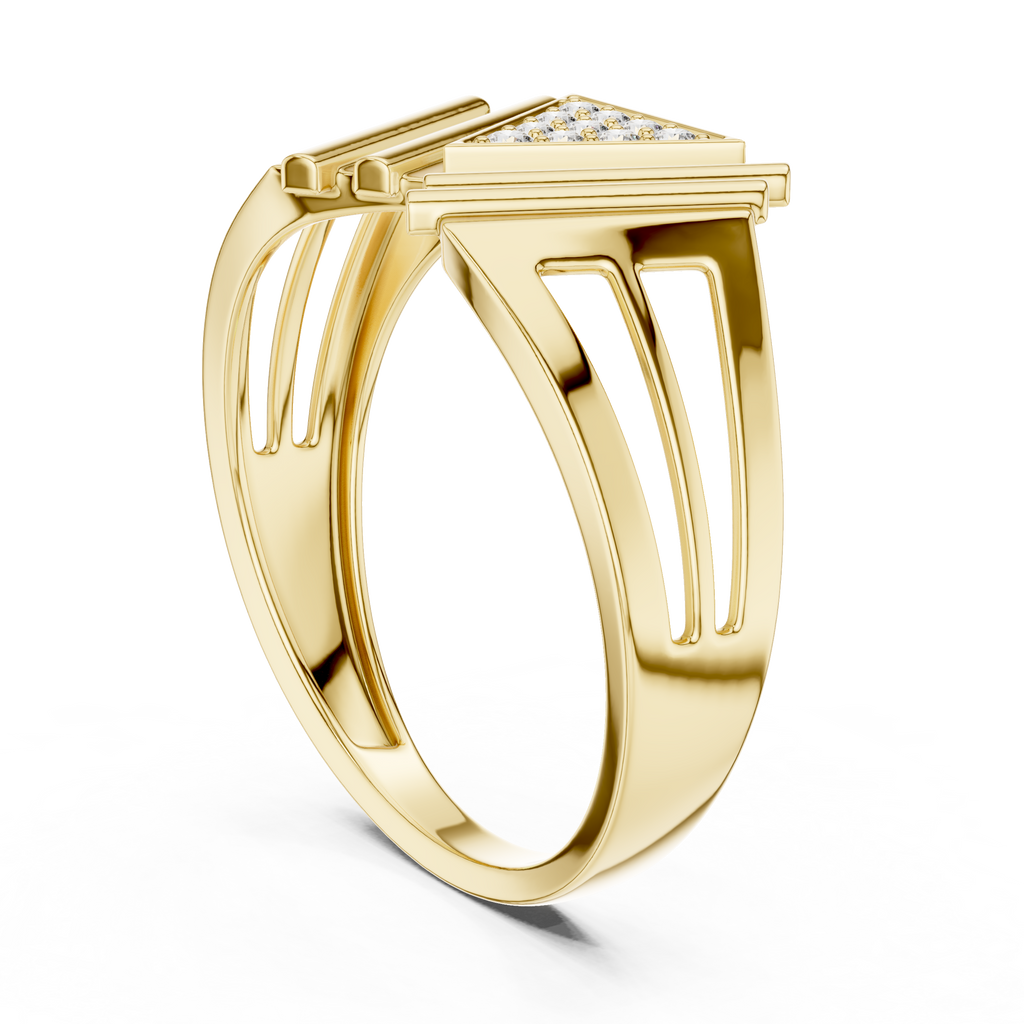 Virelia Sculpted Chevron Lab Grown Diamond Band Ring