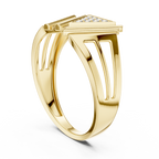 Virelia Sculpted Chevron Lab Grown Diamond Band Ring
