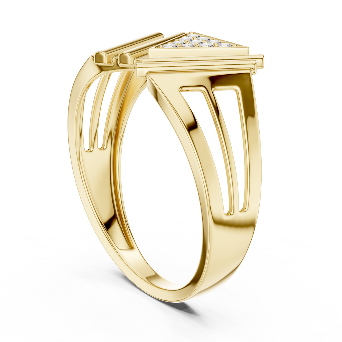 Virelia Sculpted Chevron Lab Grown Diamond Band Ring