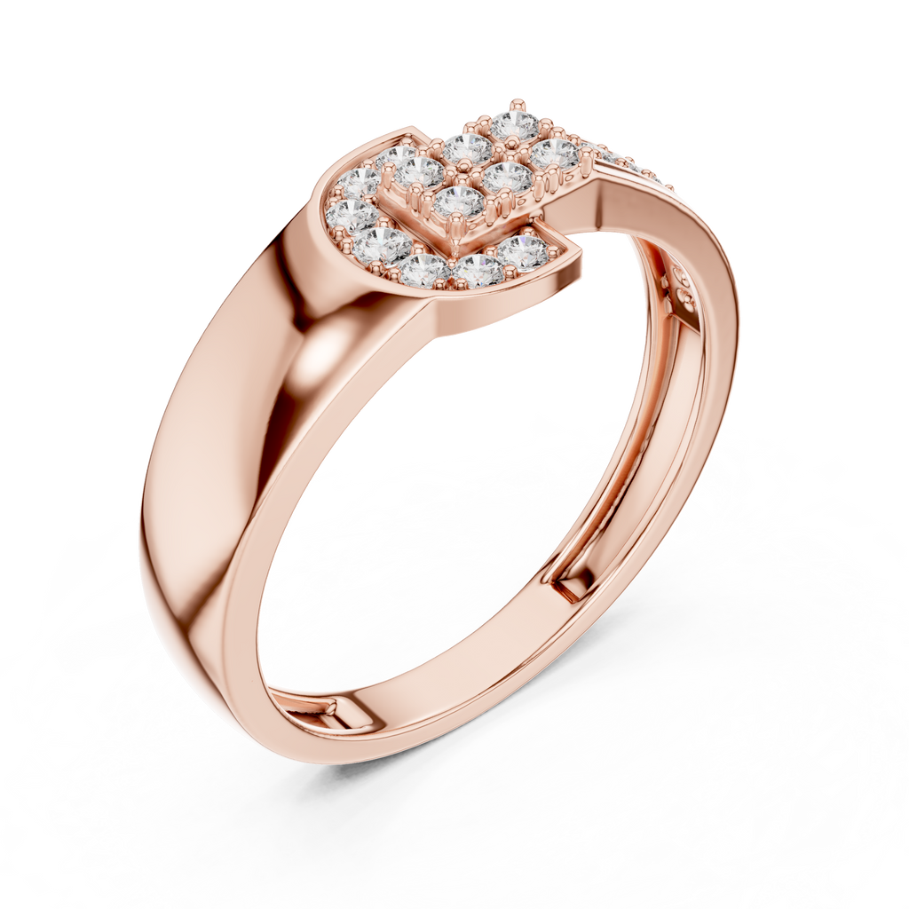Halvera Men's Half Moon Strap Pavé Lab Grown Diamond Ring