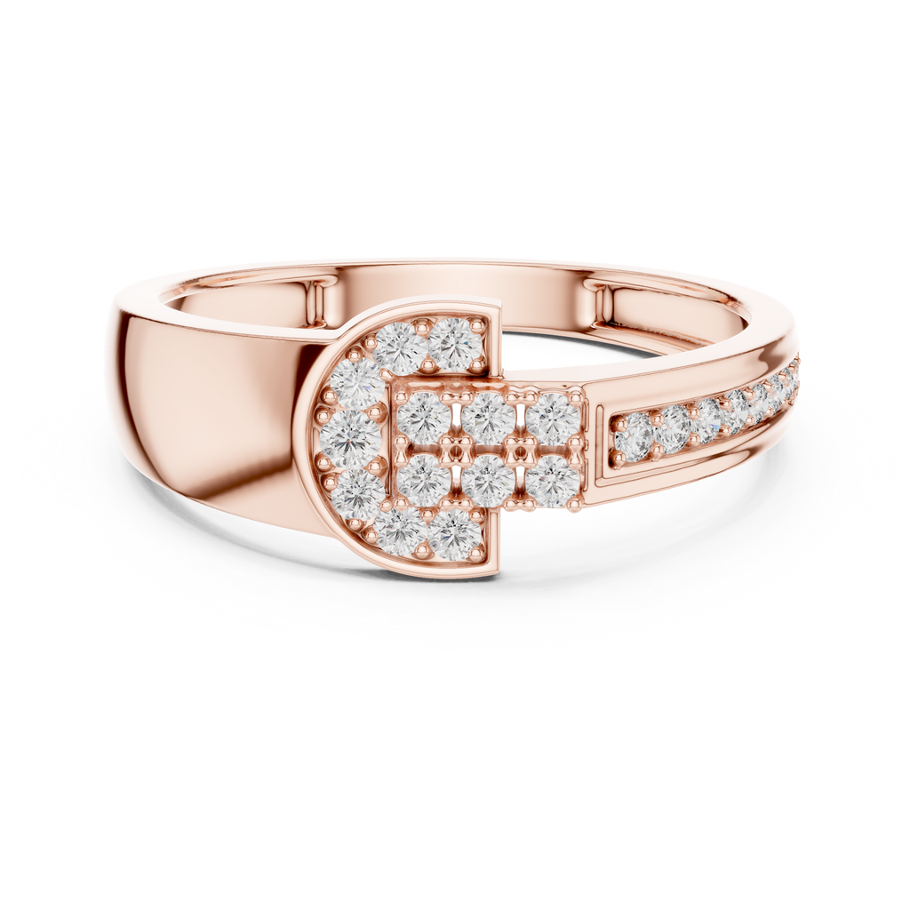 Halvera Men's Half Moon Strap Pavé Lab Grown Diamond Ring