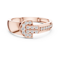 Halvera Men's Half Moon Strap Pavé Lab Grown Diamond Ring