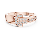 Halvera Men's Half Moon Strap Pavé Lab Grown Diamond Ring