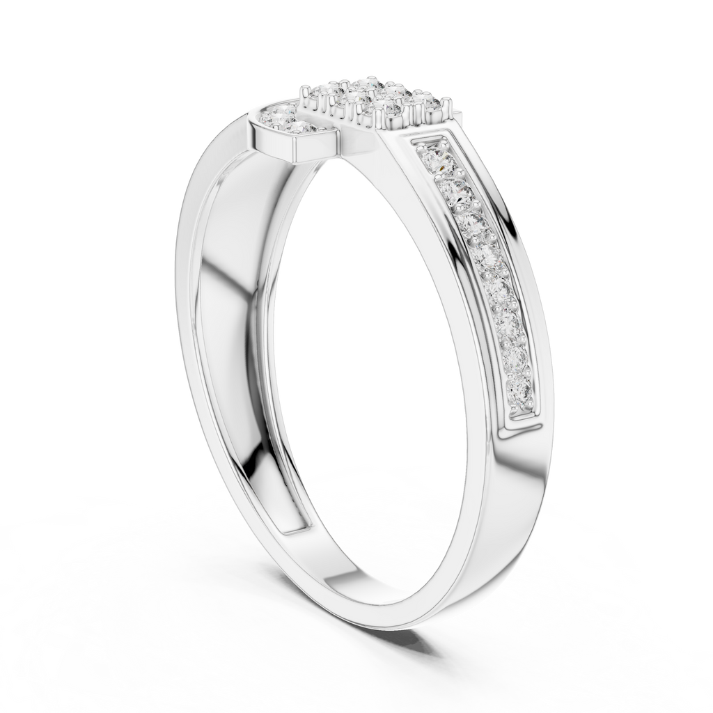 Halvera Men's Half Moon Strap Pavé Lab Grown Diamond Ring
