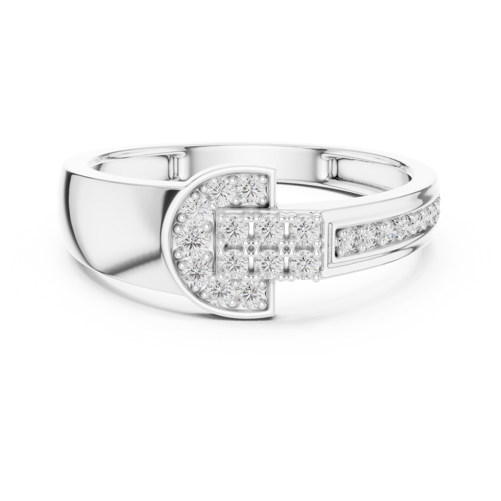Halvera Men's Half Moon Strap Pavé Lab Grown Diamond Ring