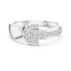 Halvera Men's Half Moon Strap Pavé Lab Grown Diamond Ring