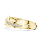 Halvera Men's Half Moon Strap Pavé Lab Grown Diamond Ring