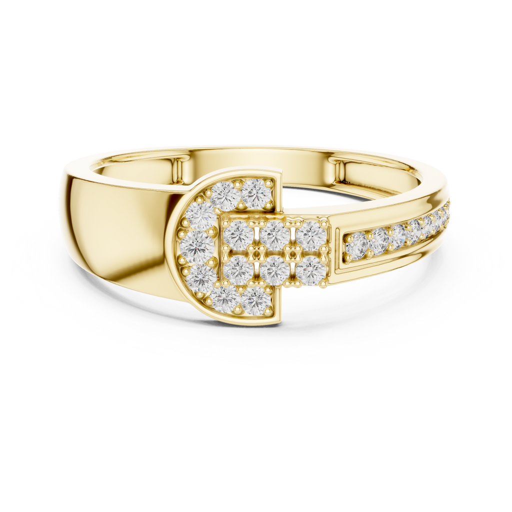 Halvera Men's Half Moon Strap Pavé Lab Grown Diamond Ring
