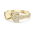 Halvera Men's Half Moon Strap Pavé Lab Grown Diamond Ring