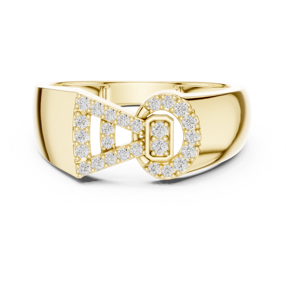 Cinctura Men's Buckle Design Pavé Lab Grown Diamond Ring
