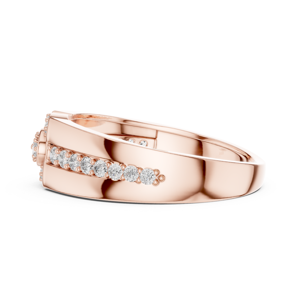 Nobilis Men's Oval Cluster Channel Pavé Lab Grown Diamond Band