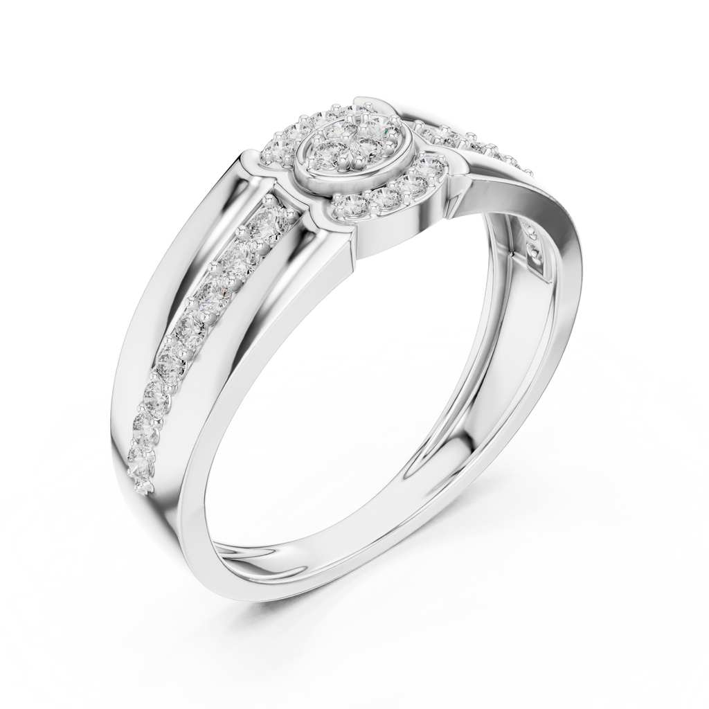 Nobilis Men's Oval Cluster Channel Pavé Lab Grown Diamond Band