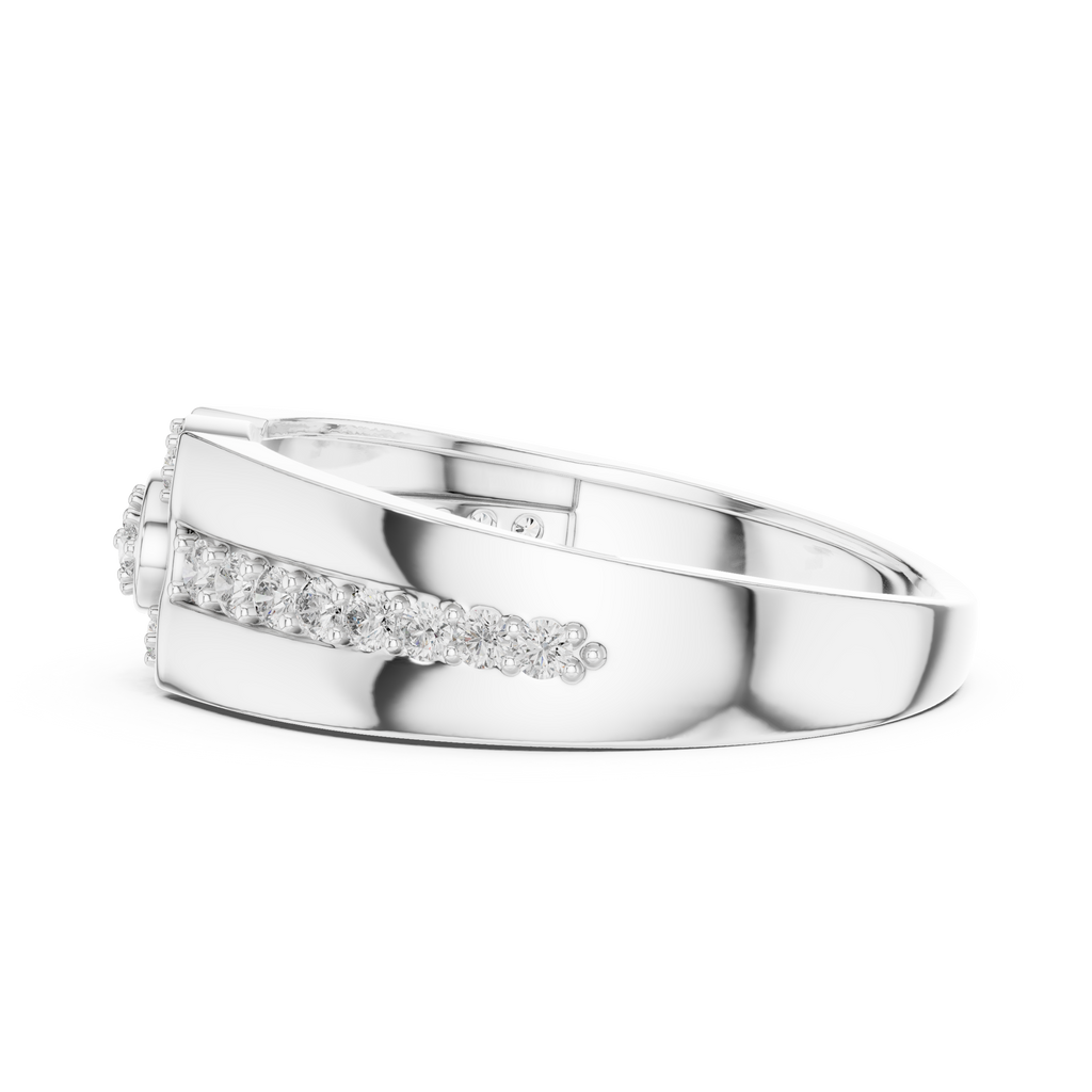Nobilis Men's Oval Cluster Channel Pavé Lab Grown Diamond Band