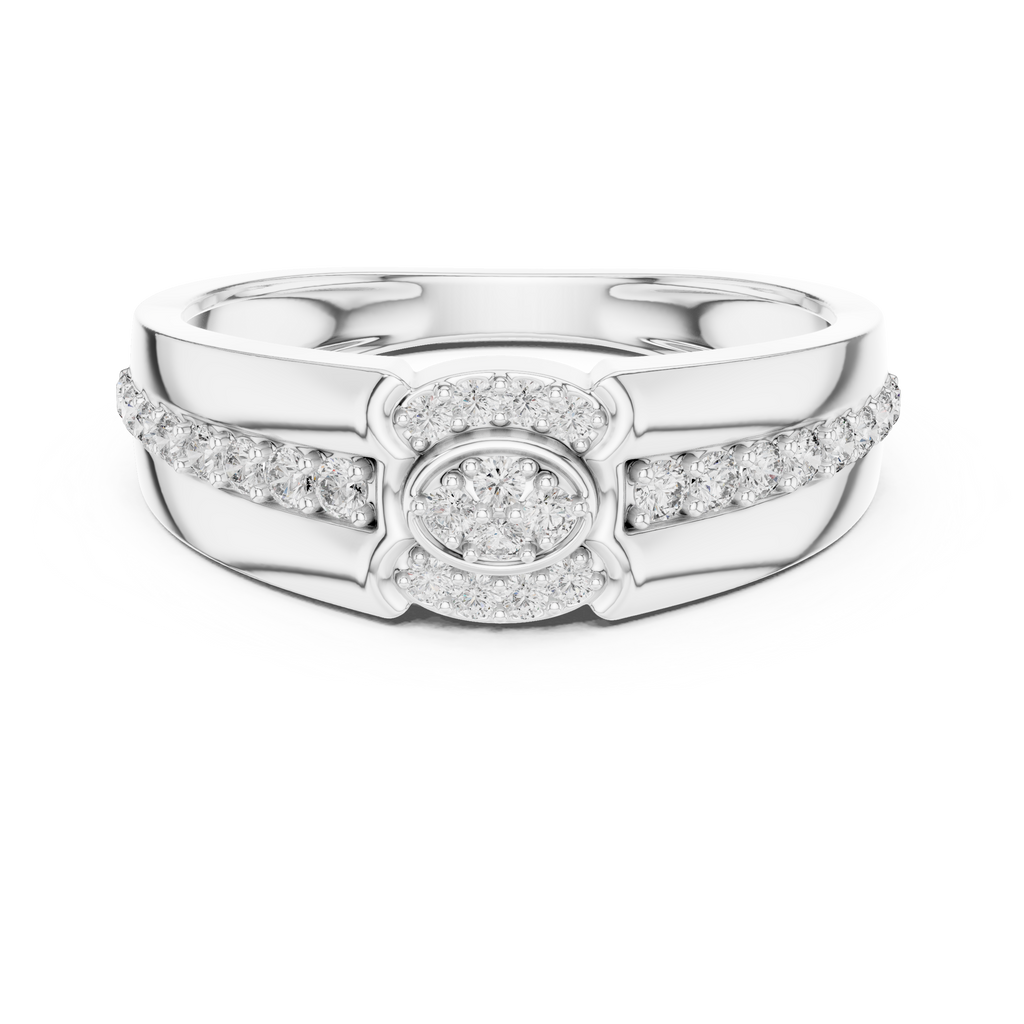 Nobilis Men's Oval Cluster Channel Pavé Lab Grown Diamond Band