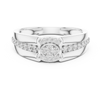 Nobilis Men's Oval Cluster Channel Pavé Lab Grown Diamond Band