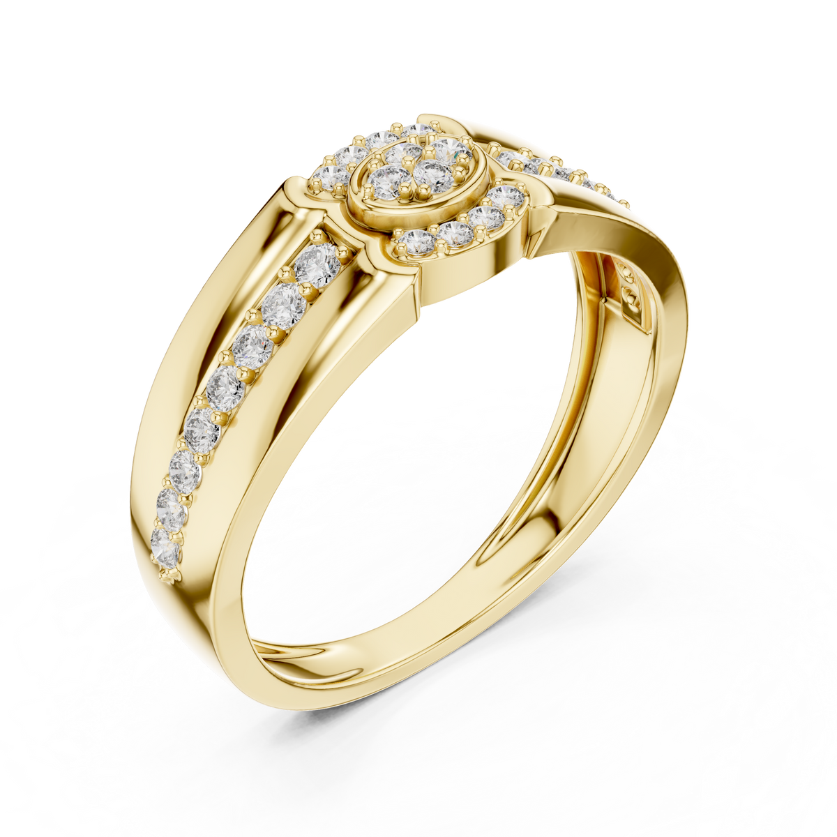 Nobilis Men's Oval Cluster Channel Pavé Lab Grown Diamond Band