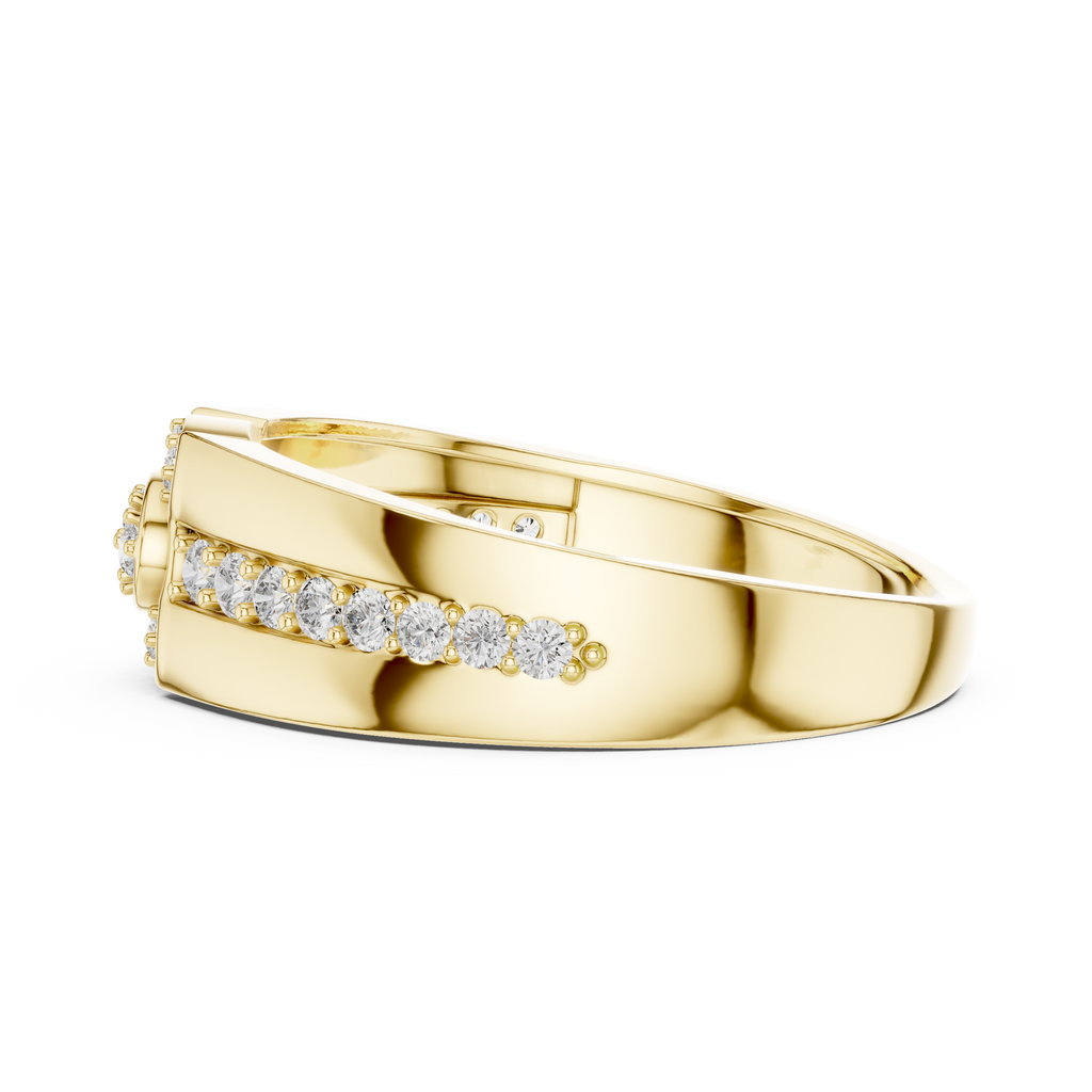 Nobilis Men's Oval Cluster Channel Pavé Lab Grown Diamond Band