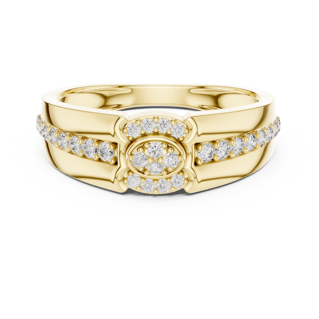 Nobilis Men's Oval Cluster Channel Pavé Lab Grown Diamond Band