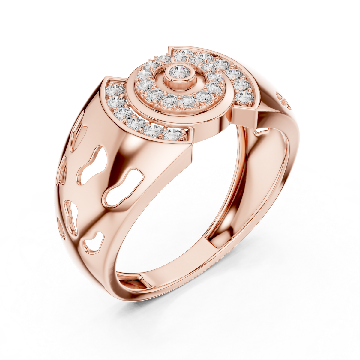 Solarix Men's Concentric Halo Lab Grown Diamond Statement Ring